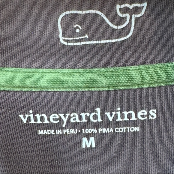 Vineyard Vines Men's Forest Green Pima Cotton Quarter Zip Sweater Size M - Picture 3 of 8
